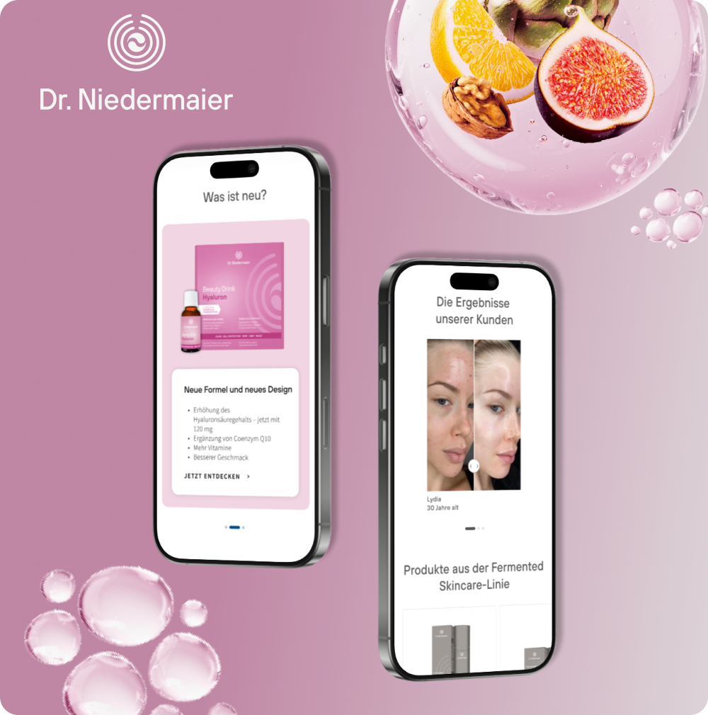 Mobile Ansicht des Dr. Niedermaier Onlineshops 
