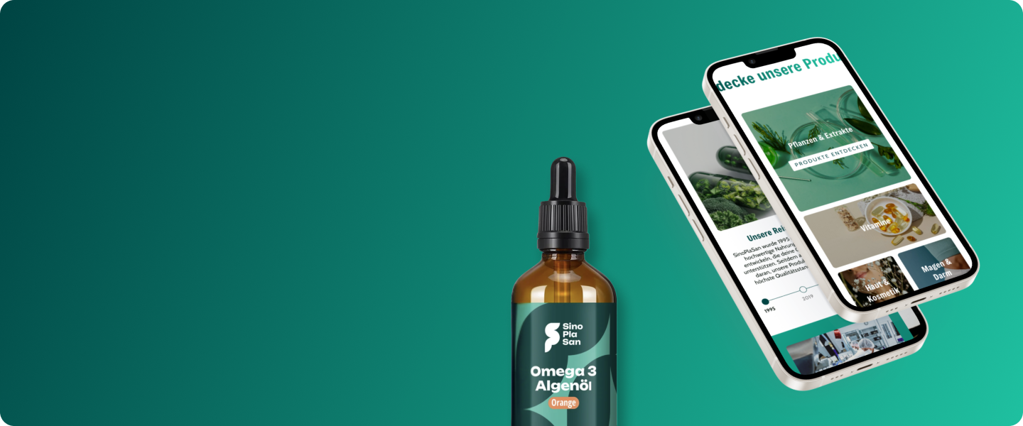 Referenz SinoPlaSan Migration, Design, User Experience Banner ABRIO GmbH